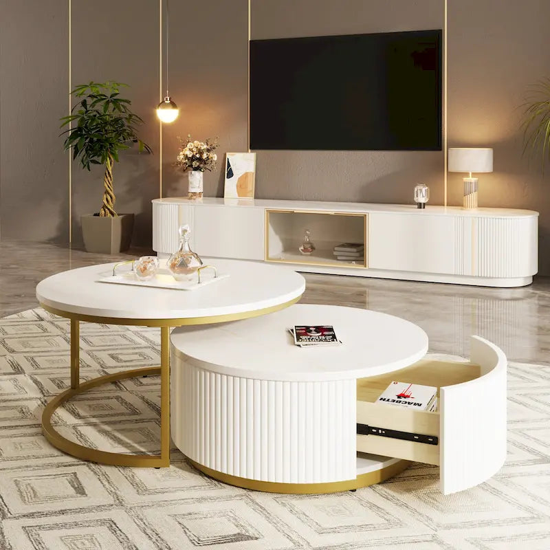 Table basse gigogne ronde moderne