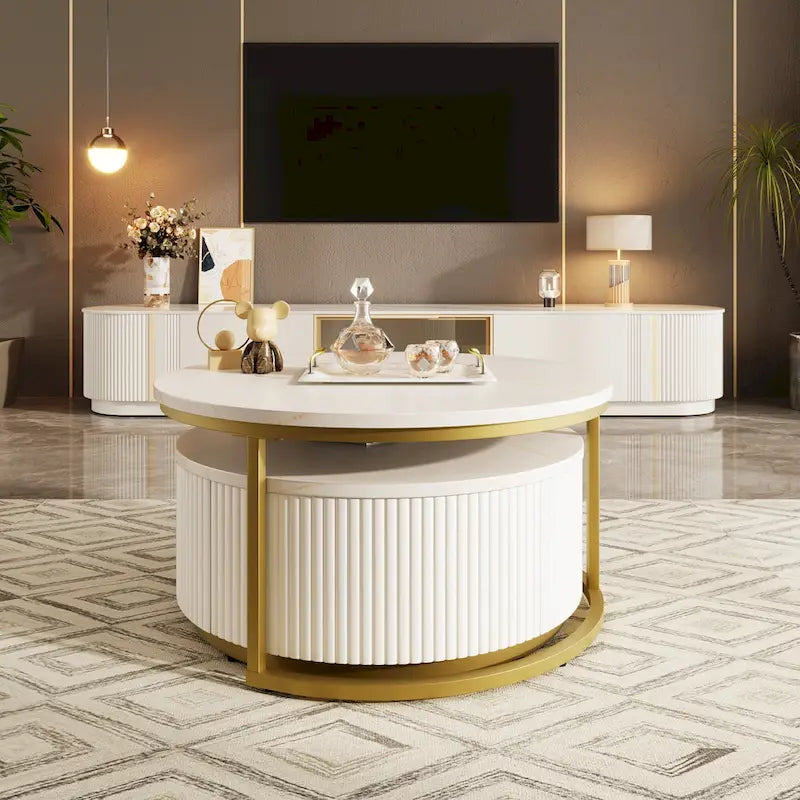 Table basse gigogne ronde moderne