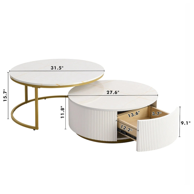 Table basse gigogne ronde moderne