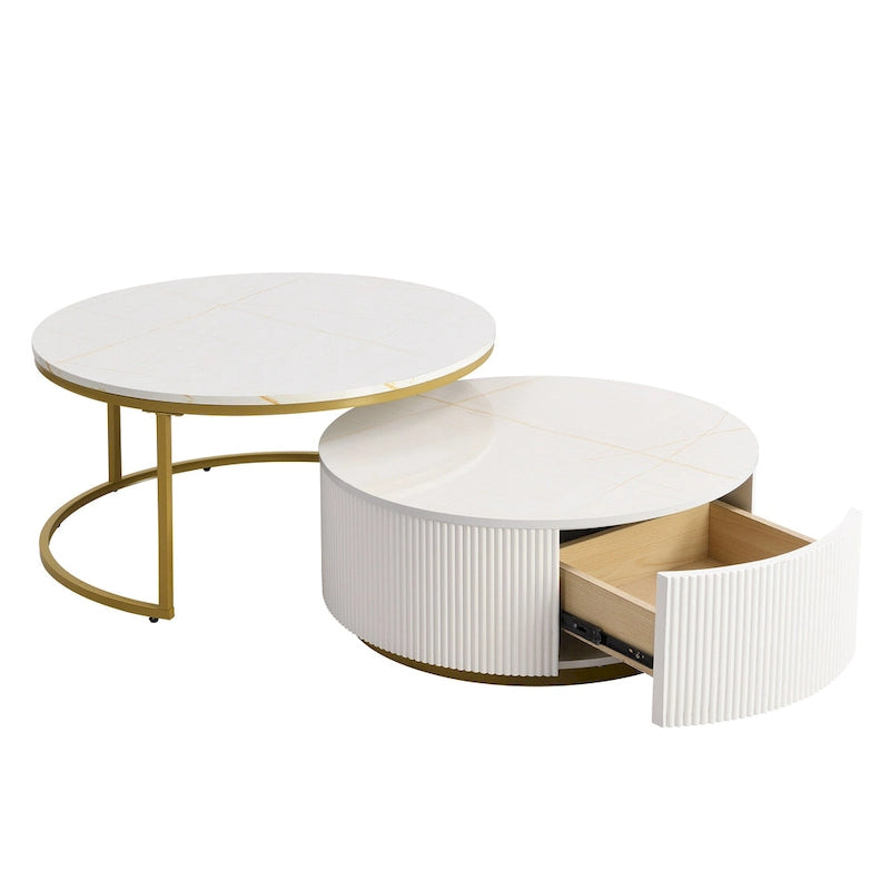 Table basse gigogne ronde moderne