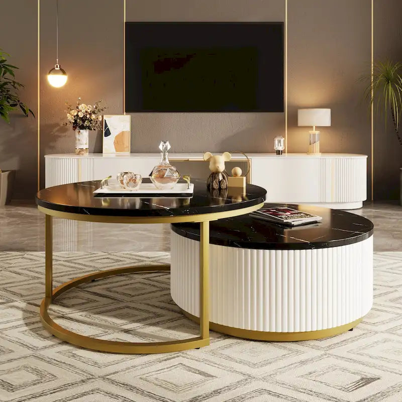 Table basse gigogne ronde moderne
