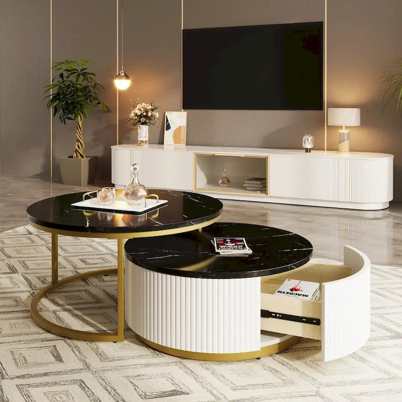 Table basse gigogne ronde moderne