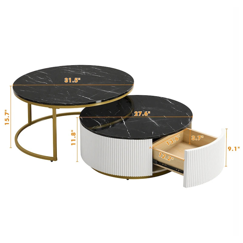 Table basse gigogne ronde moderne