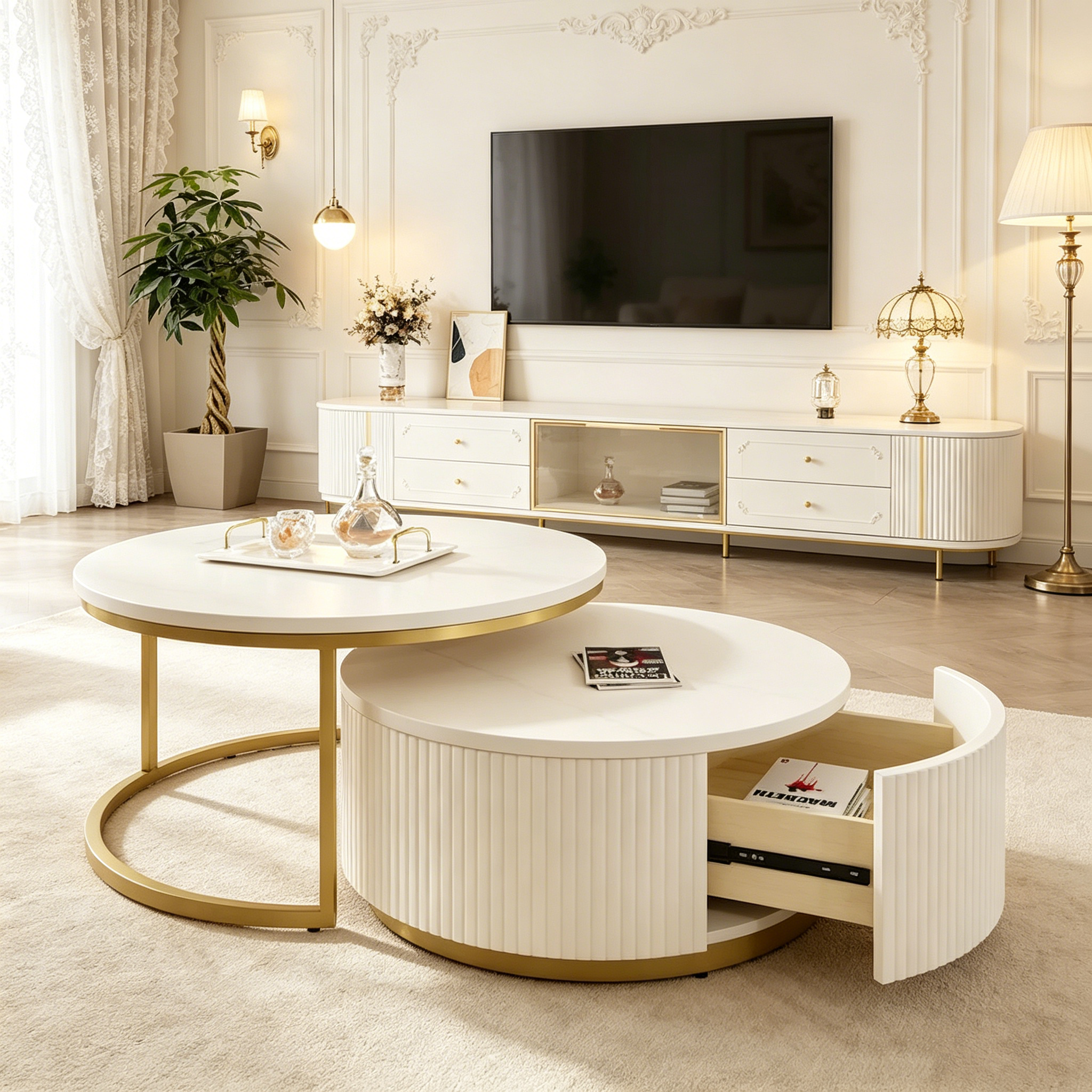 Table basse gigogne ronde moderne