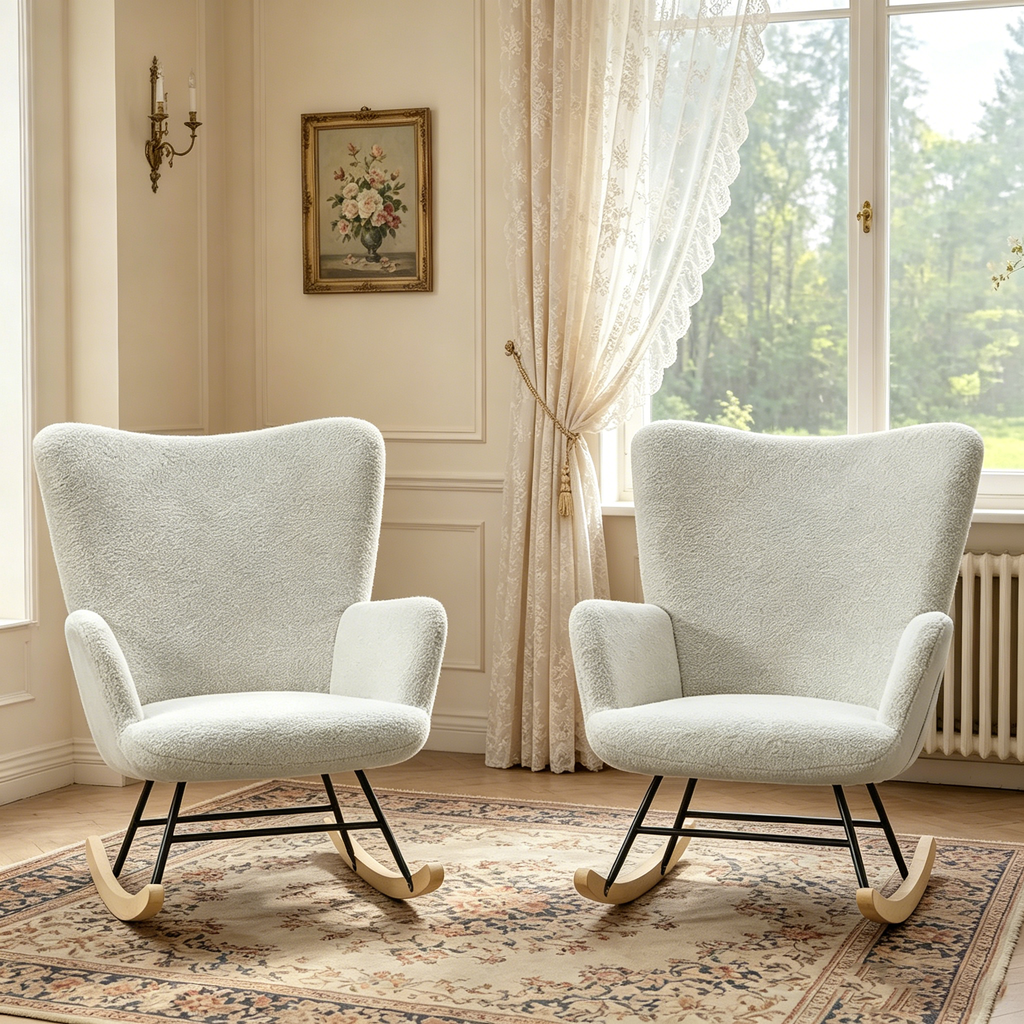 Fauteuil à bascule rembourré Ourson avec sac de rangement