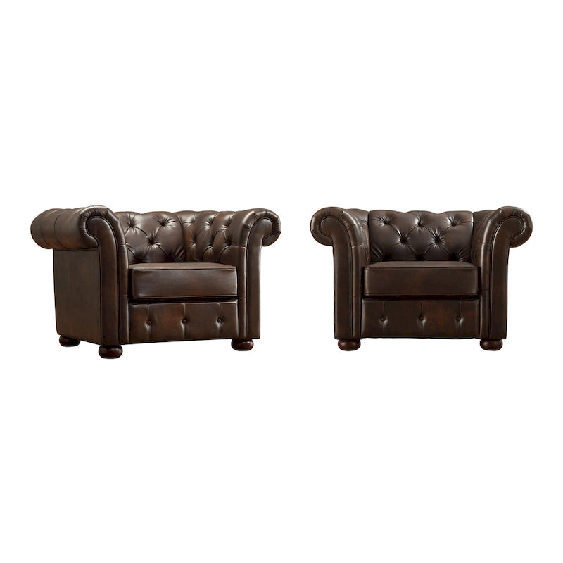 Fauteuil touffeté à bras roulés