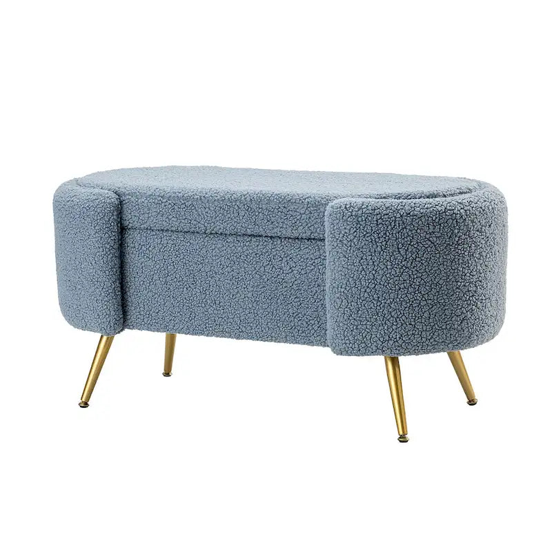 Banc de rangement large avec pieds en métal