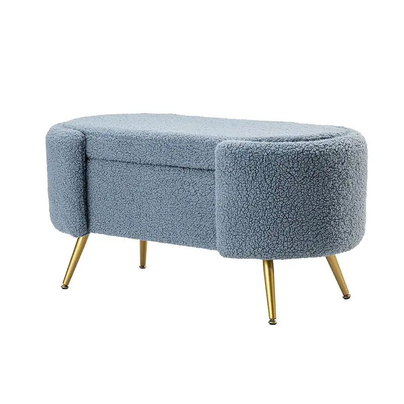 Banc de rangement large avec pieds en métal