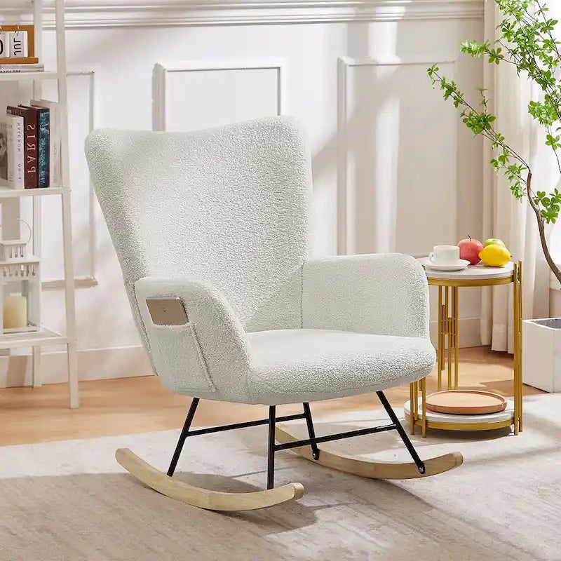 Fauteuil à bascule rembourré Ourson avec sac de rangement