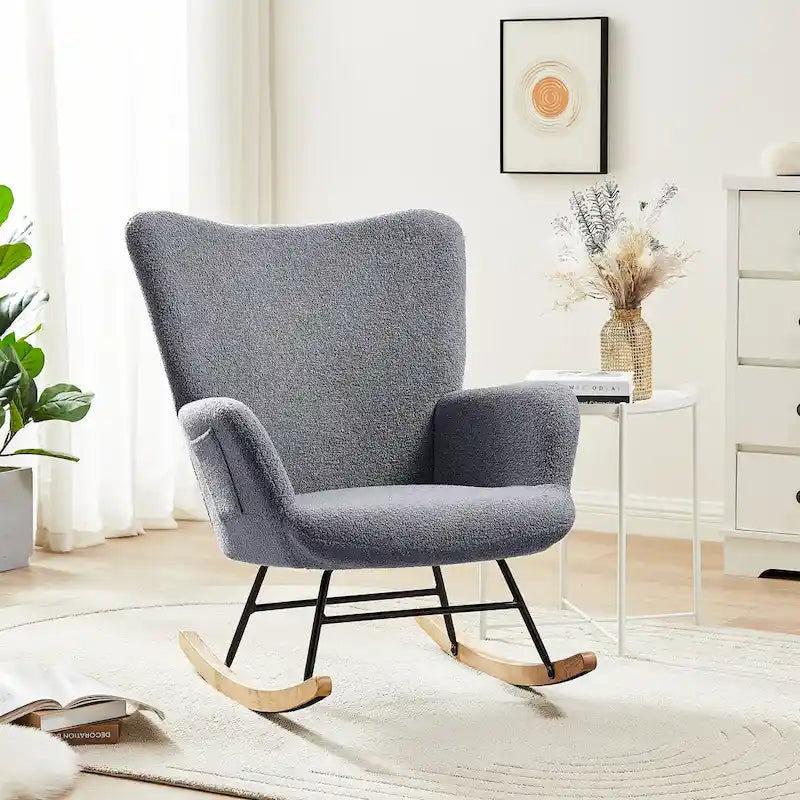 Fauteuil à bascule rembourré Ourson avec sac de rangement