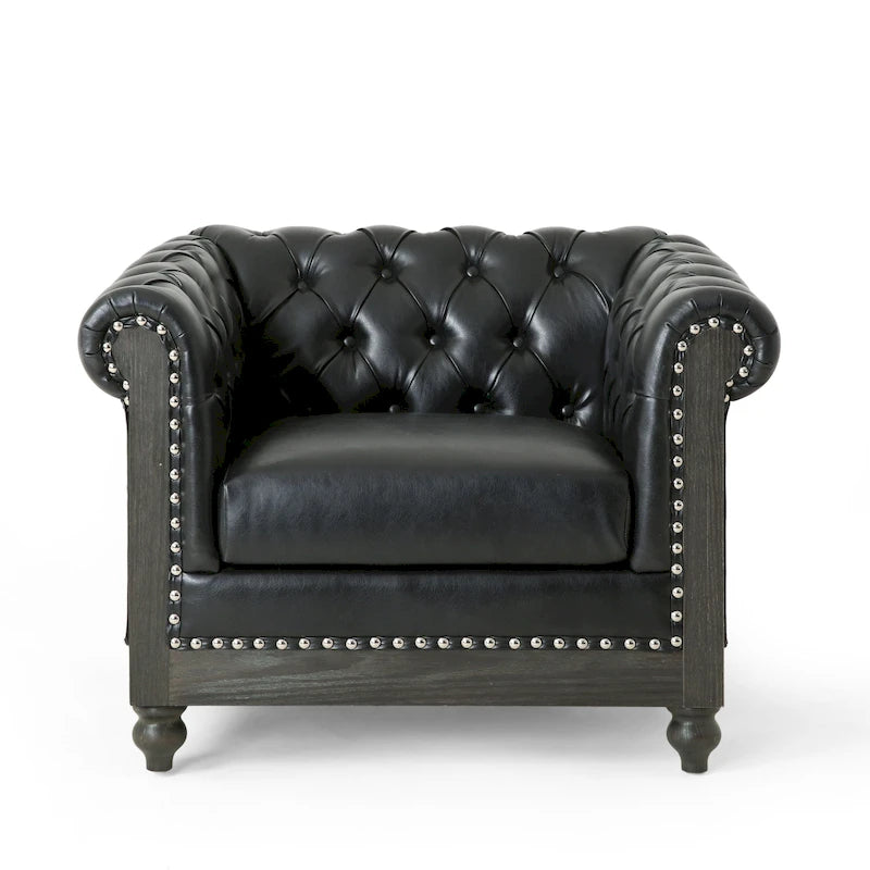 Fauteuil club capitonné