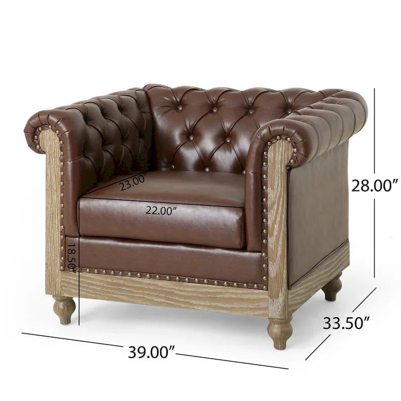 Fauteuil club capitonné