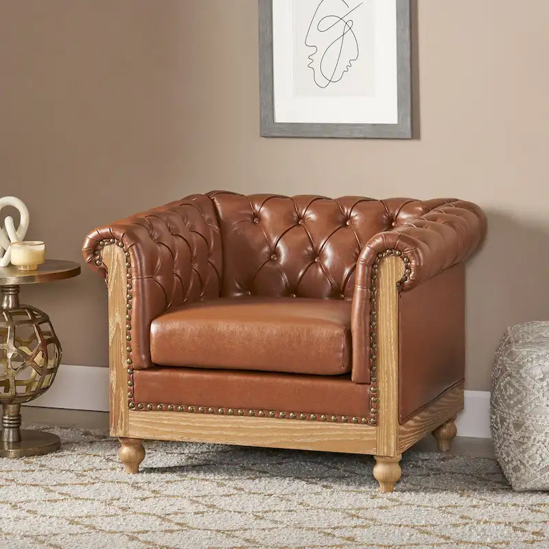 Fauteuil club capitonné