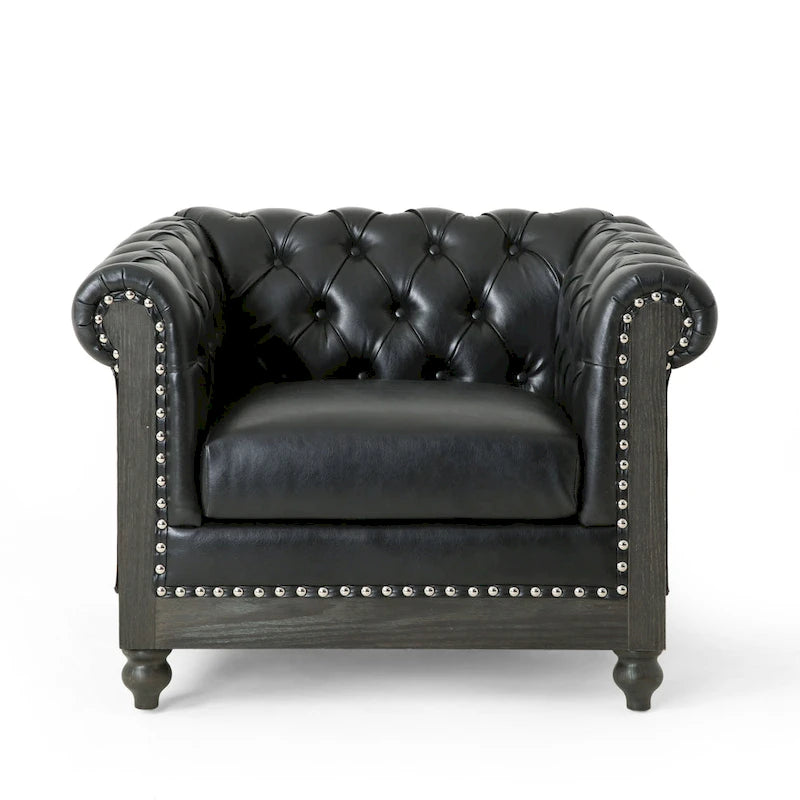 Fauteuil club capitonné