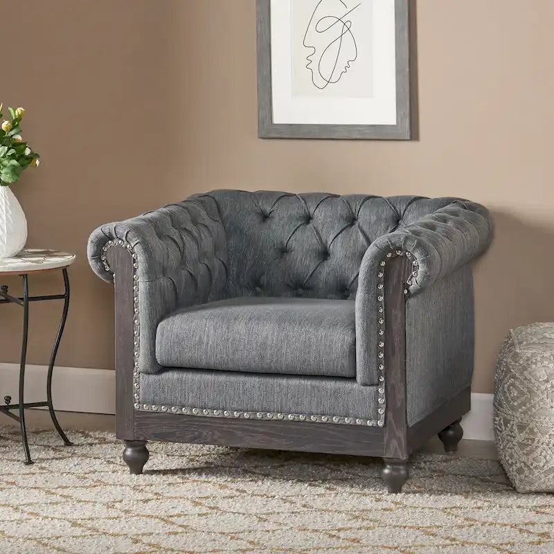 Fauteuil club capitonné