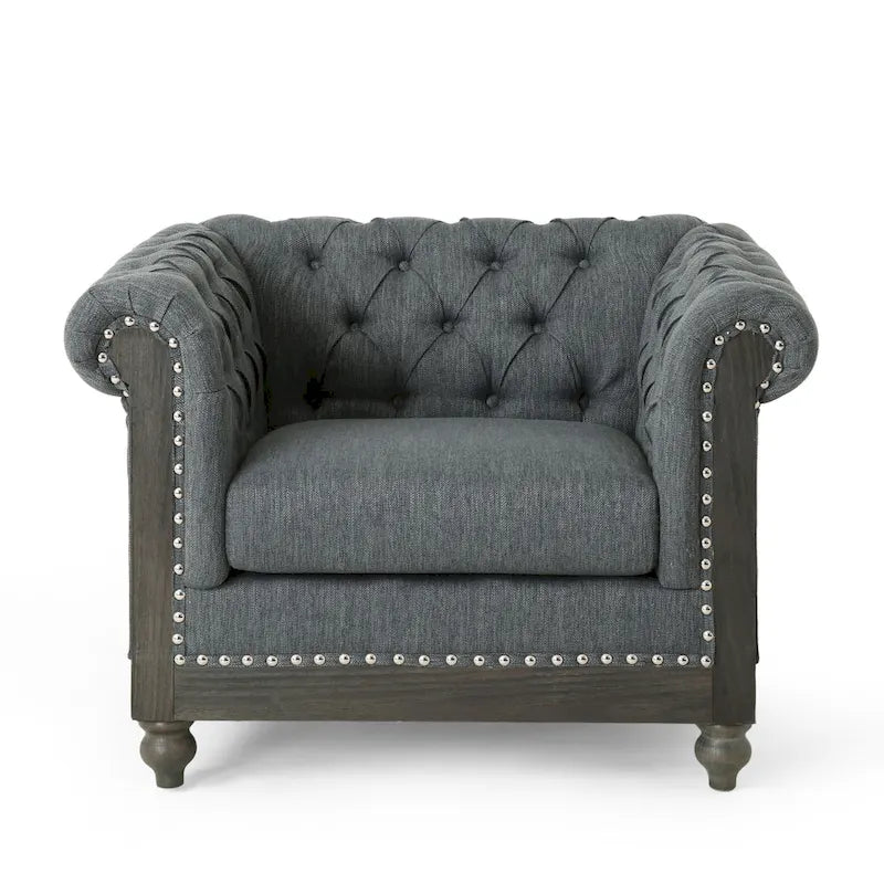 Fauteuil club capitonné