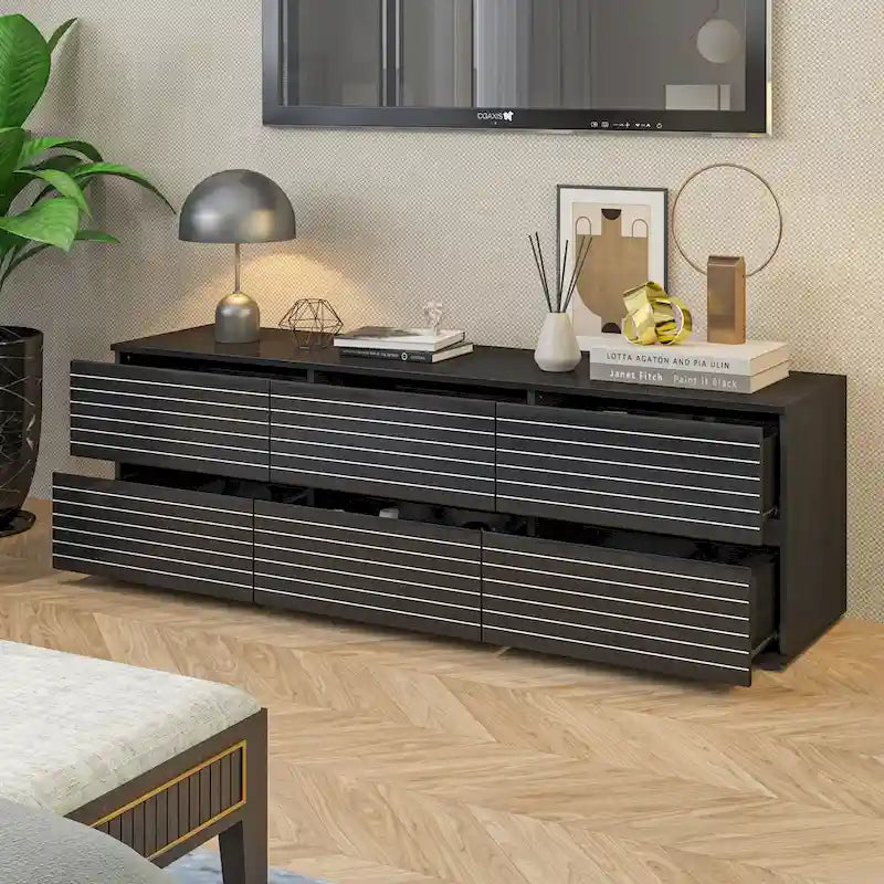 Commode/Meuble TV polyvalent(e) avec six tiroirs