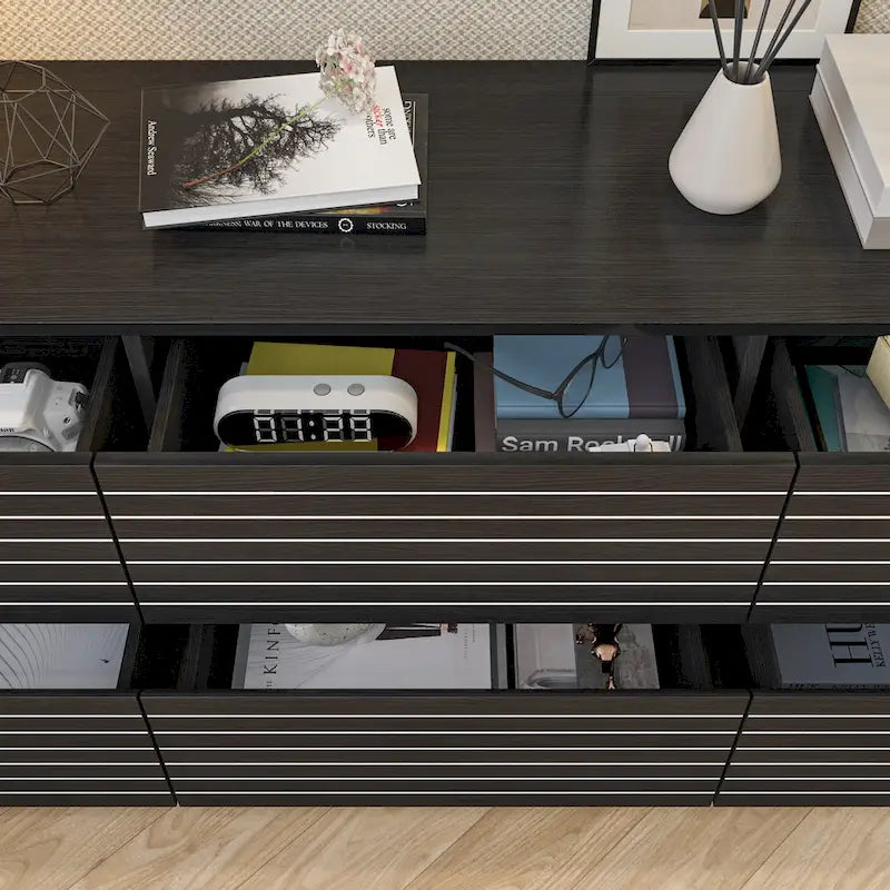 Commode/Meuble TV polyvalent(e) avec six tiroirs
