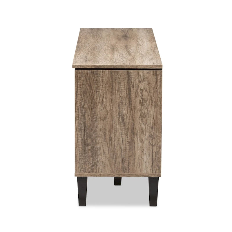 Meuble TV contemporain en bois marron clair à 4 tiroirs