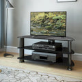 Meuble TV en verre noir
