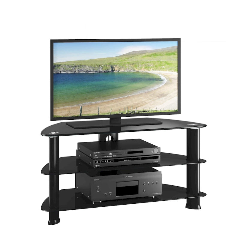 Meuble TV en verre noir