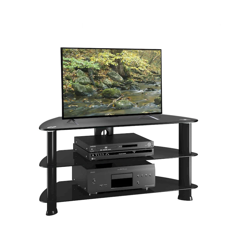 Meuble TV en verre noir