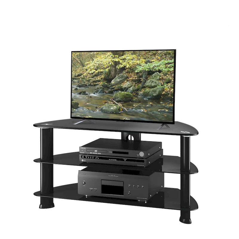 Meuble TV en verre noir