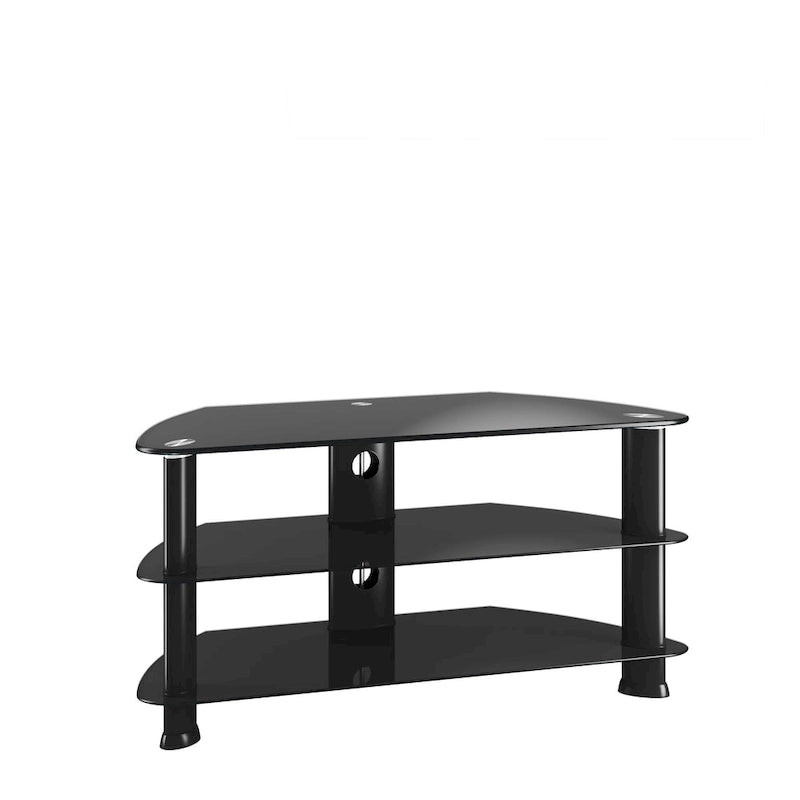 Meuble TV en verre noir