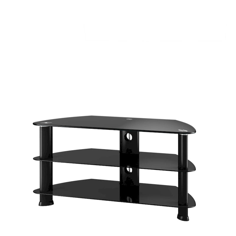 Meuble TV en verre noir