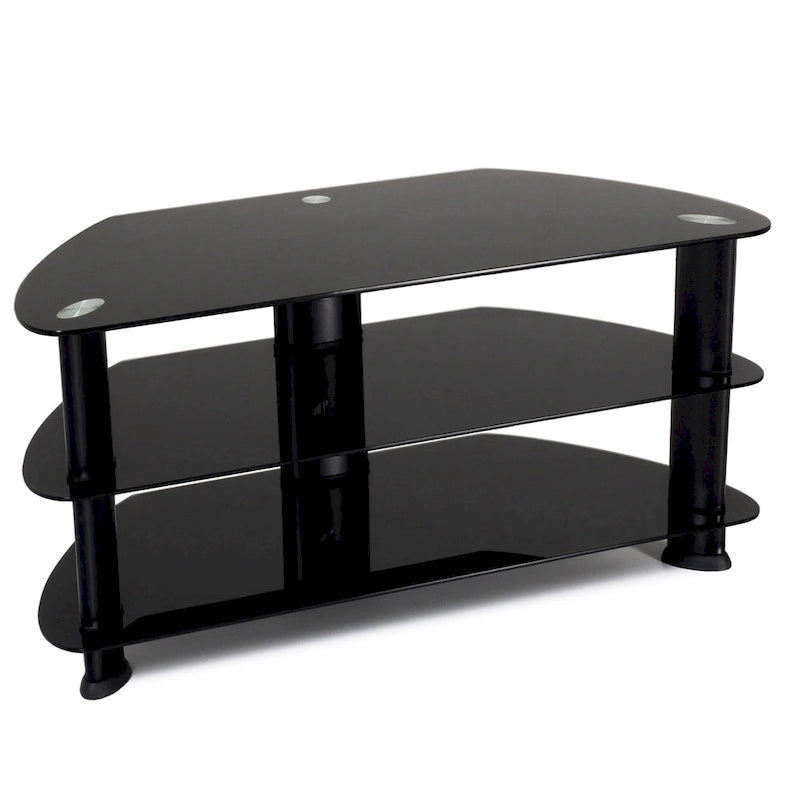 Meuble TV en verre noir
