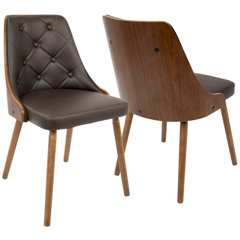 Chaise de salle à manger en noyer de style Mid-century Modern