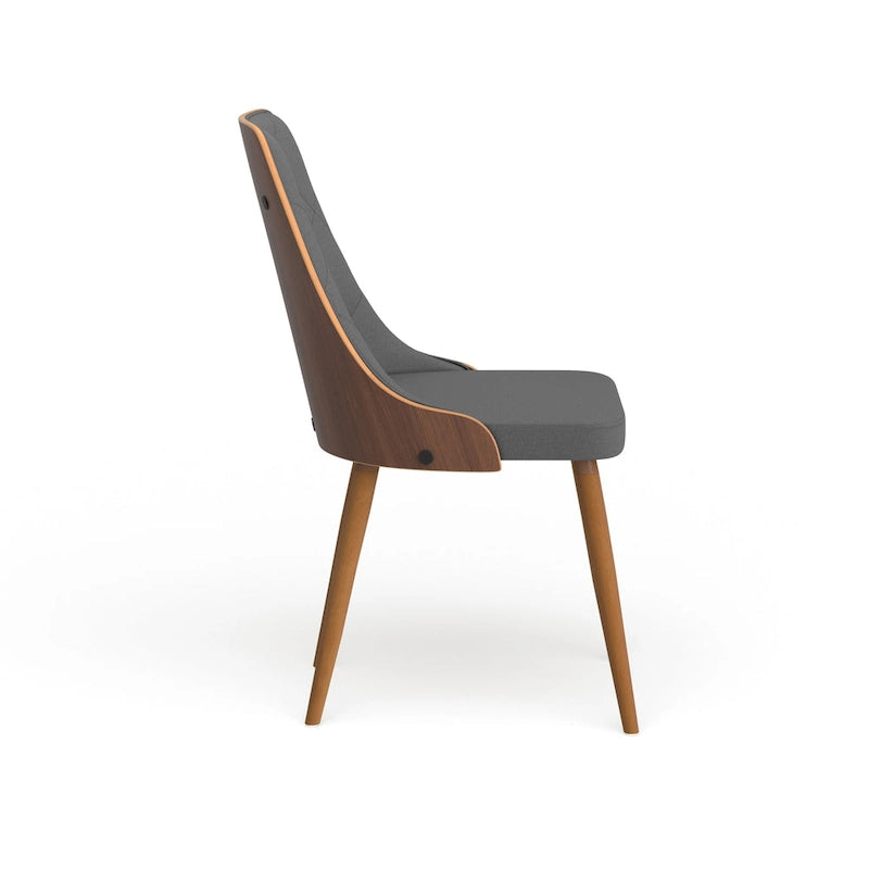 Chaise de salle à manger en noyer de style Mid-century Modern