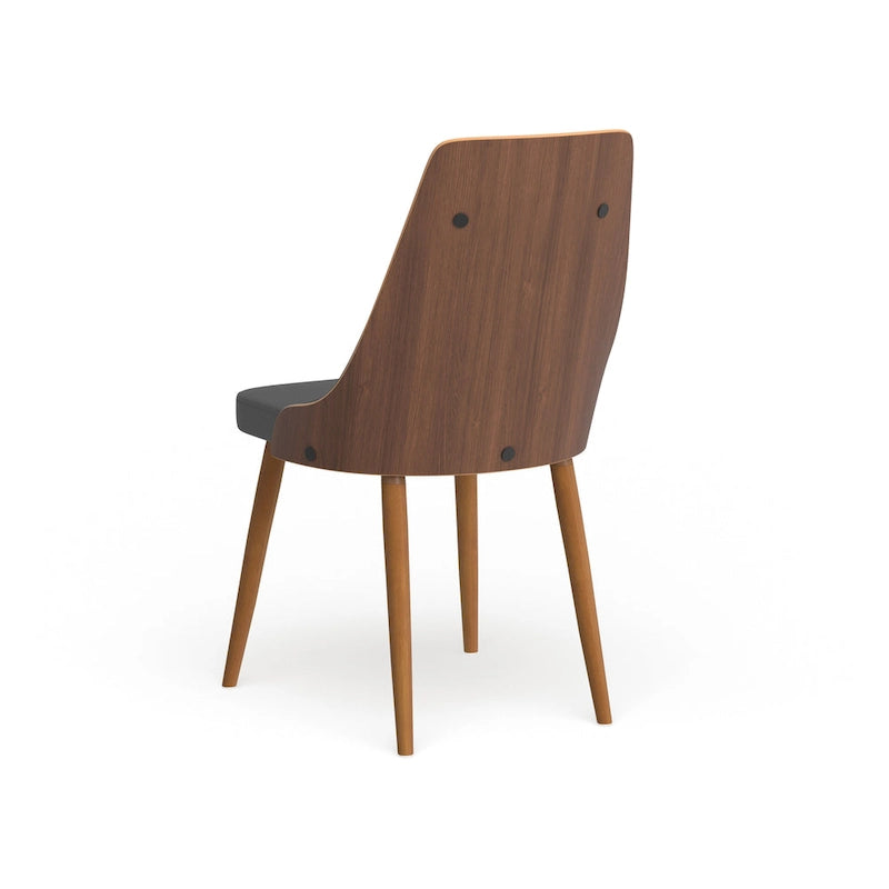 Chaise de salle à manger en noyer de style Mid-century Modern
