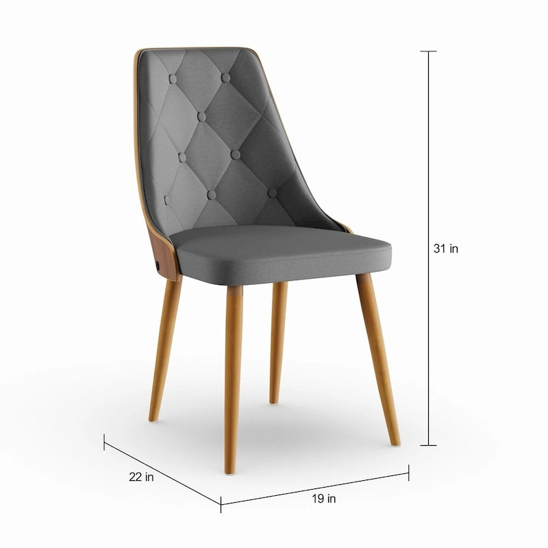 Chaise de salle à manger en noyer de style Mid-century Modern