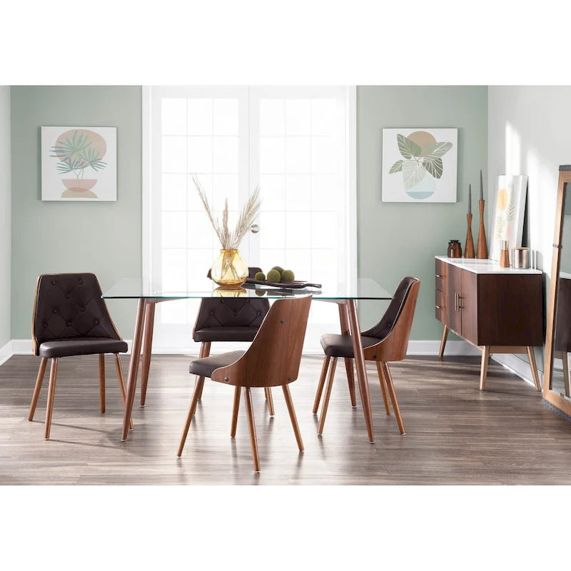 Chaise de salle à manger en noyer de style Mid-century Modern