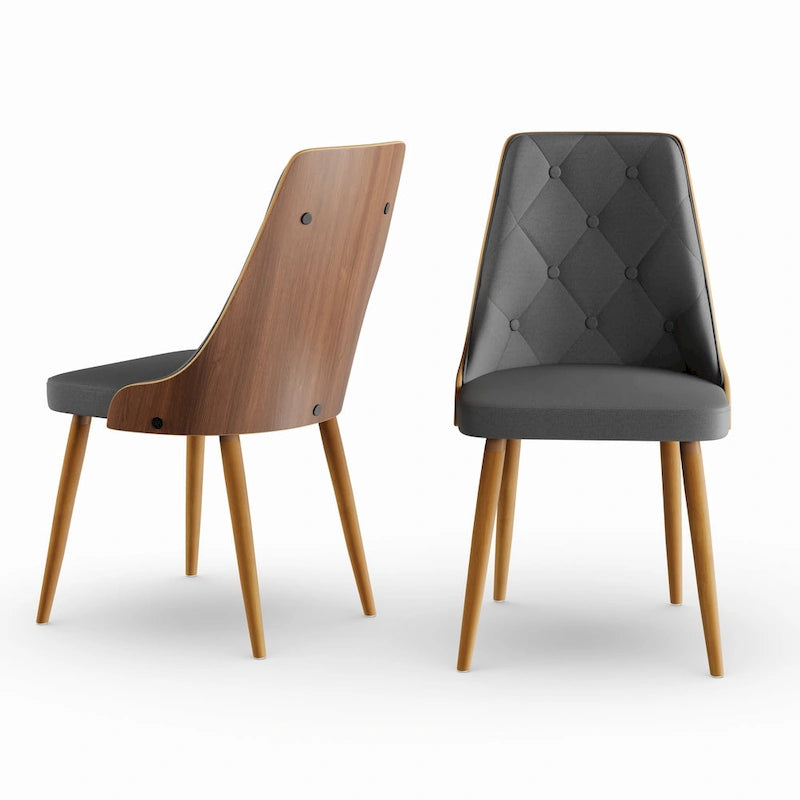 Chaise de salle à manger en noyer de style Mid-century Modern