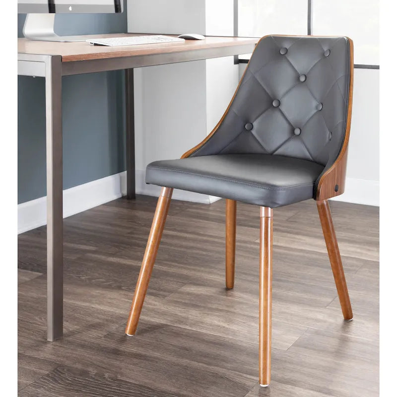 Chaise de salle à manger en noyer de style Mid-century Modern