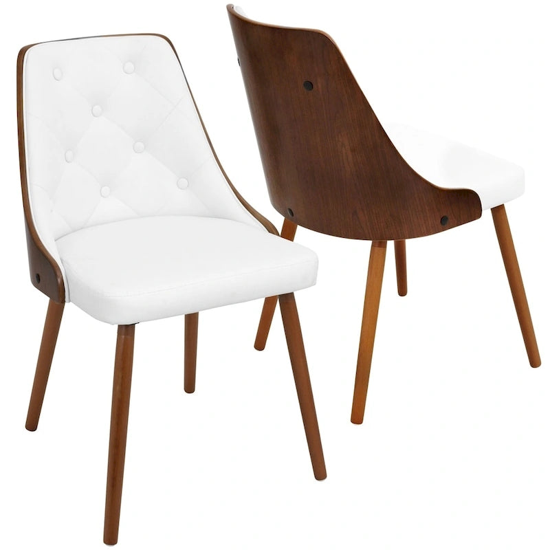 Chaise de salle à manger en noyer de style Mid-century Modern
