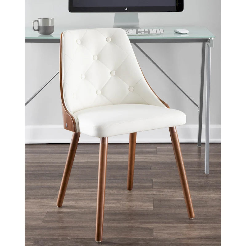 Chaise de salle à manger en noyer de style Mid-century Modern