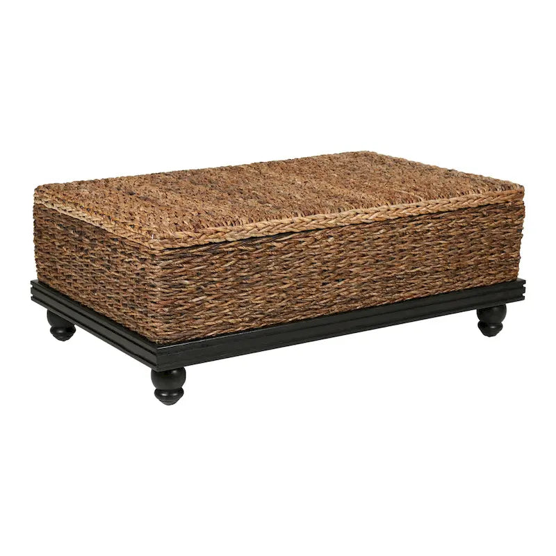 Table de rangement en abaca tressé naturel