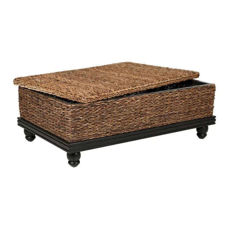 Table de rangement en abaca tressé naturel