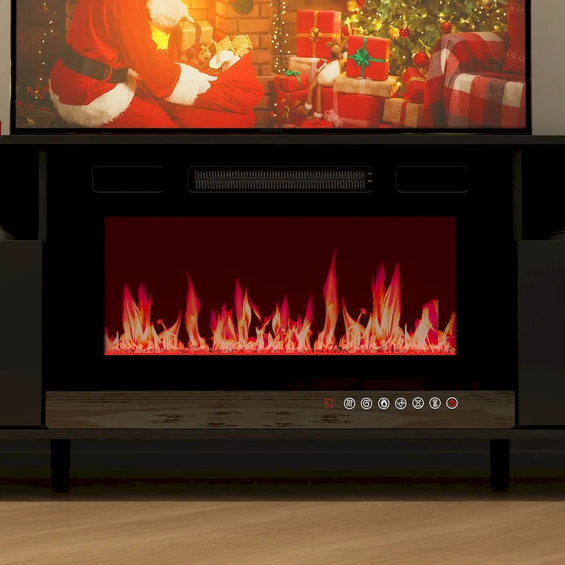 Cheminée électrique d'ambiance et meuble TV durable à faible consommation d'énergie