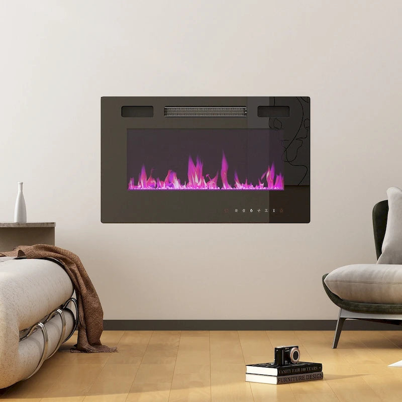 Cheminée électrique d'ambiance et meuble TV durable à faible consommation d'énergie