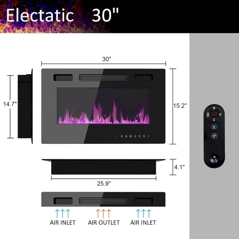 Cheminée électrique d'ambiance et meuble TV durable à faible consommation d'énergie