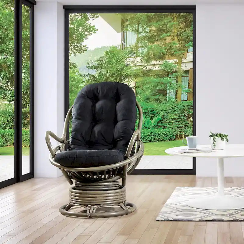 Fauteuil à bascule pivotant en rotin