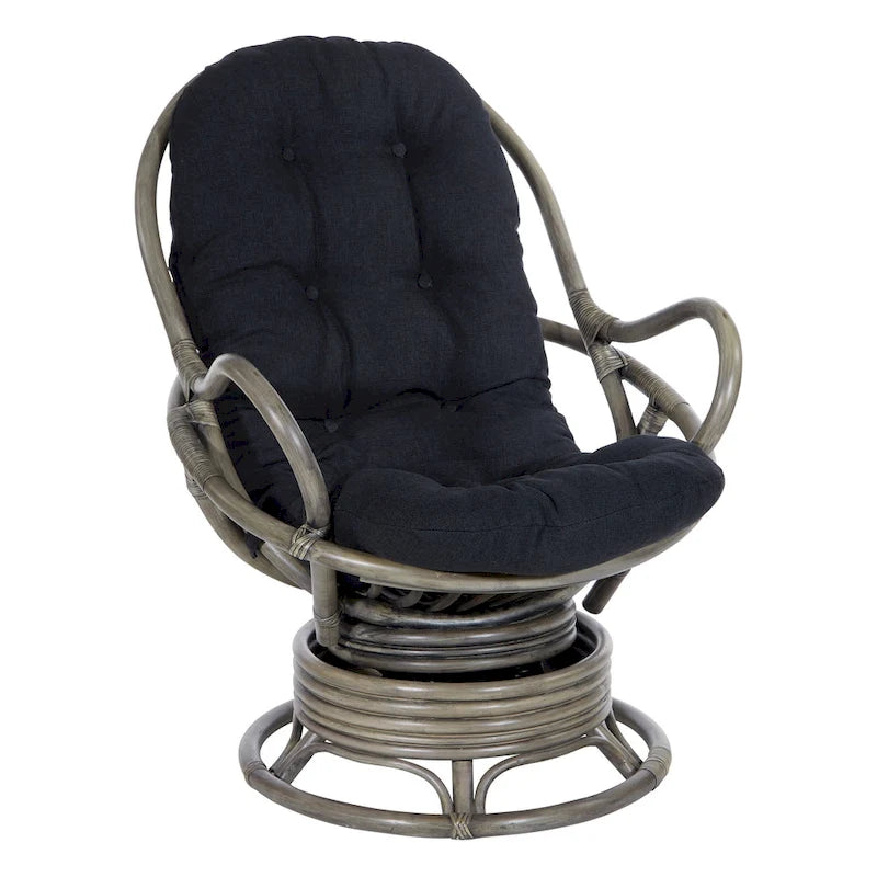 Fauteuil à bascule pivotant en rotin