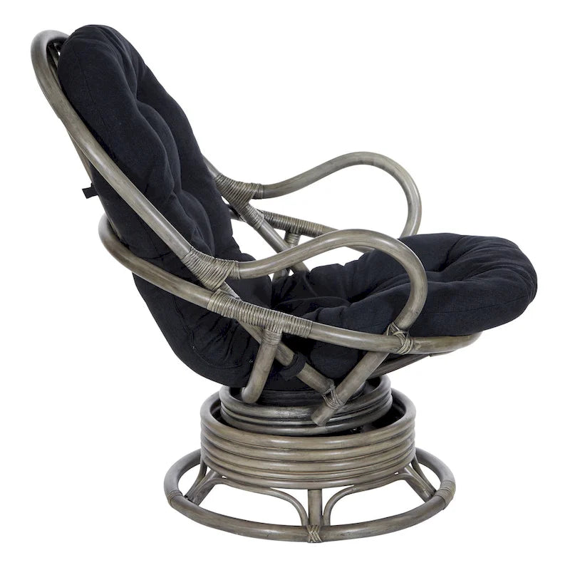 Fauteuil à bascule pivotant en rotin