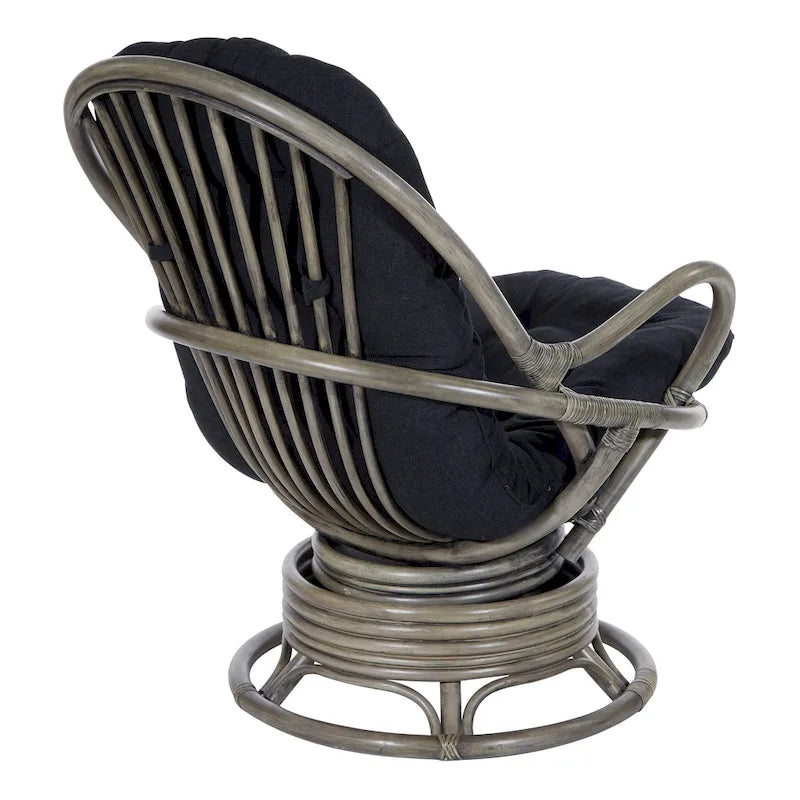 Fauteuil à bascule pivotant en rotin