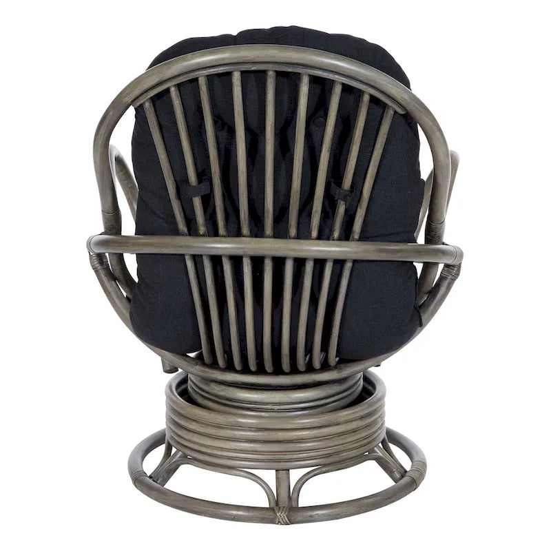 Fauteuil à bascule pivotant en rotin