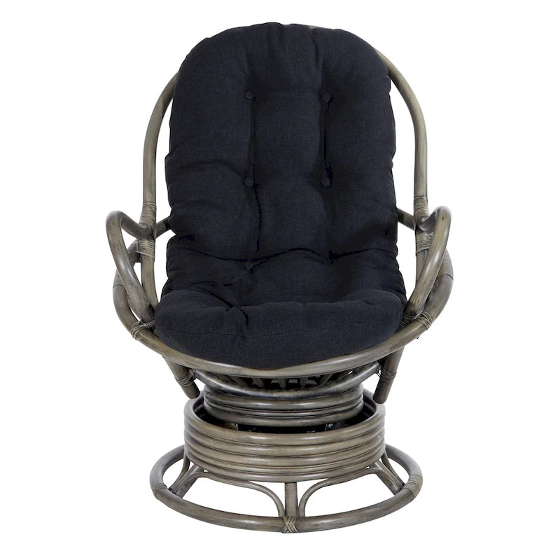 Fauteuil à bascule pivotant en rotin